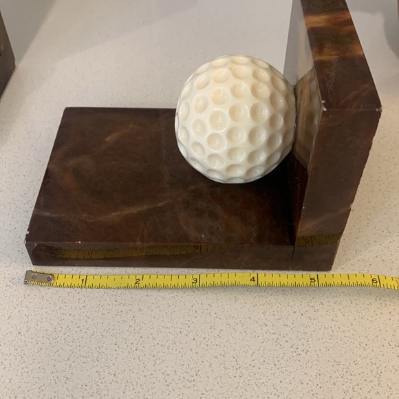 Vintage Alabaster Golf Ball Bookends - Picture 9 of 12